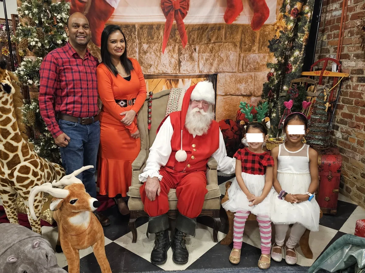 Farmer family picture with the santa 2025